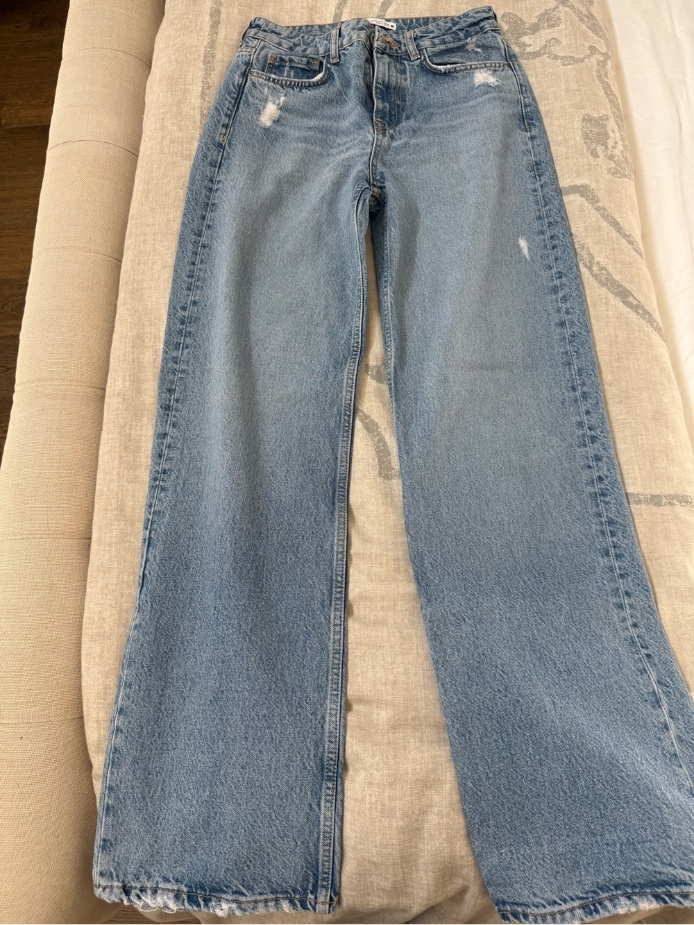 Zara Light Blue Wide Leg Jeans
